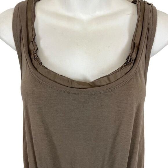 Ann Taylor Loft Taupe Brown Sleeveless Blouson Knit Casual Dress sz Medium M - Picture 7 of 16
